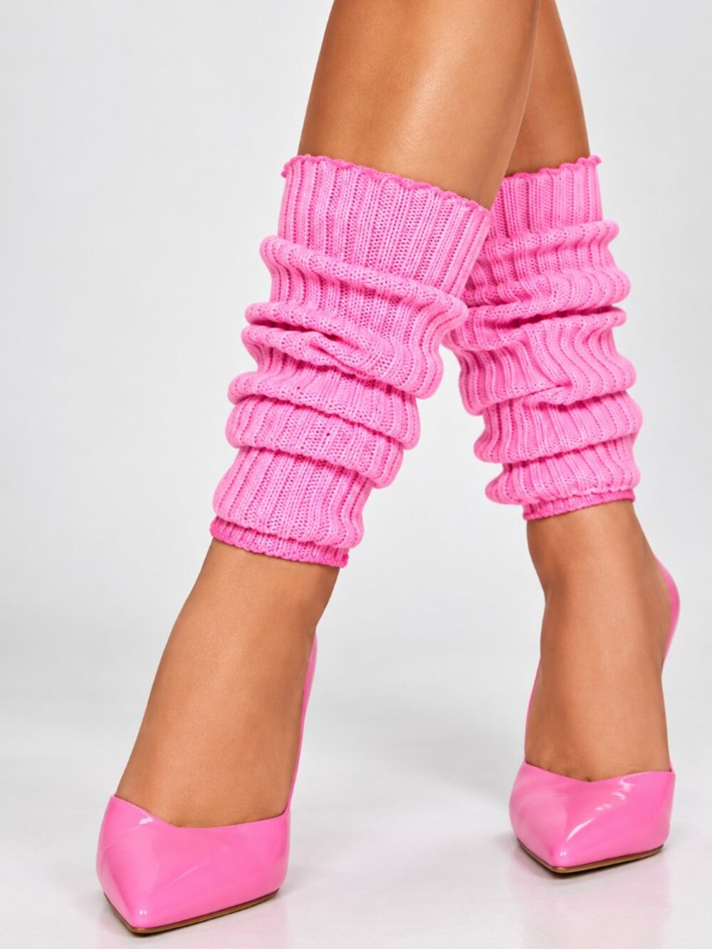Fashion Nova Pink Leg Warmer Heels